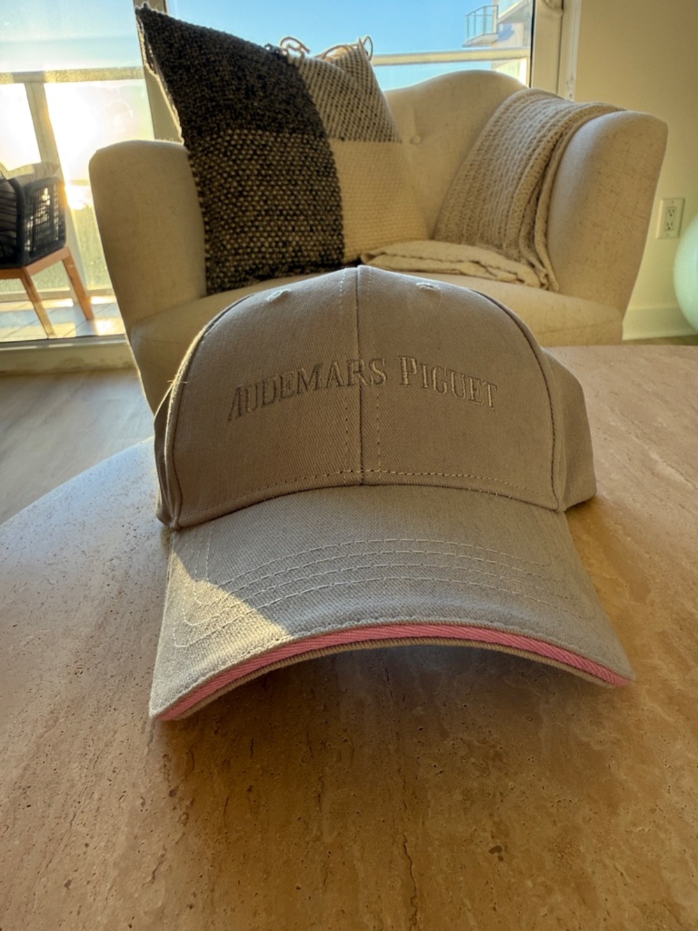 Audemars Piguet Grey Cap with Pink Brim Accent